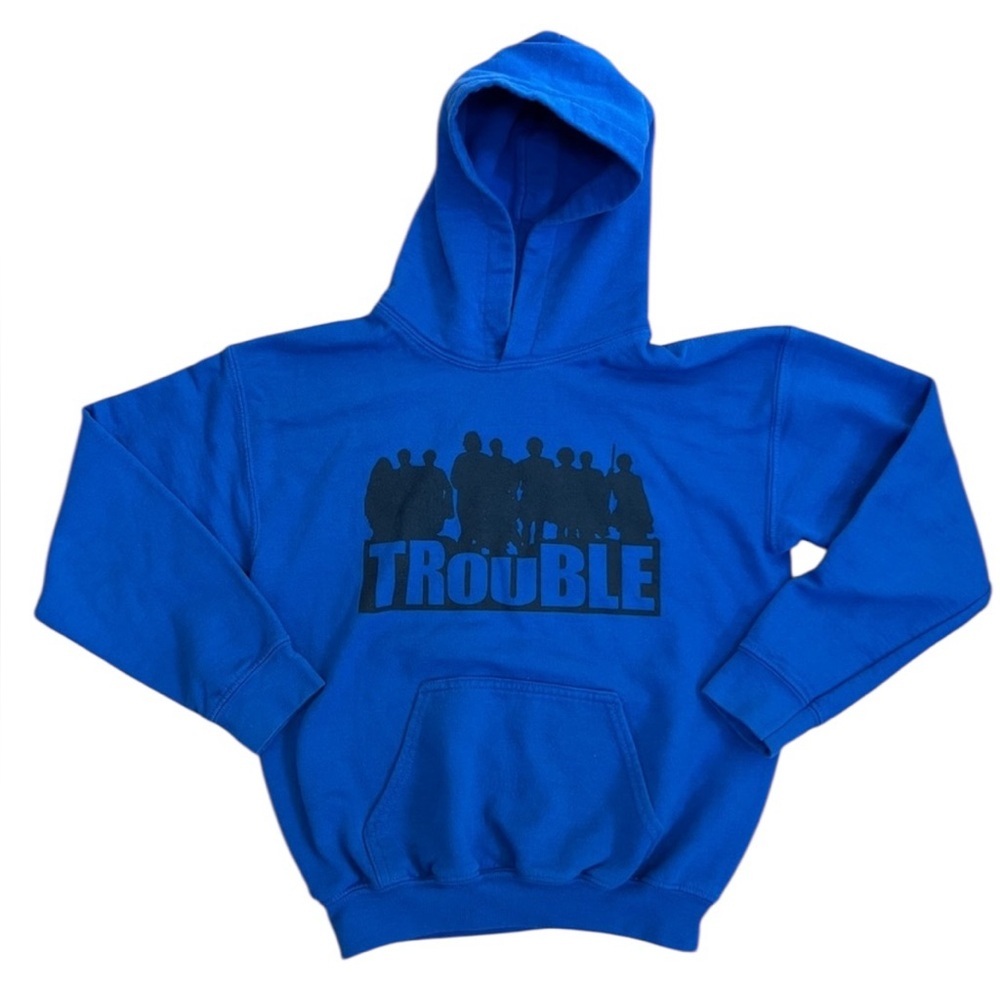 The Chosen Youth Blue Trouble Graphic Hooded Sweatshirt Youth Medium